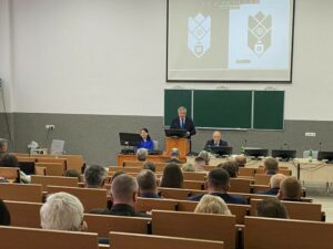 People in a large room