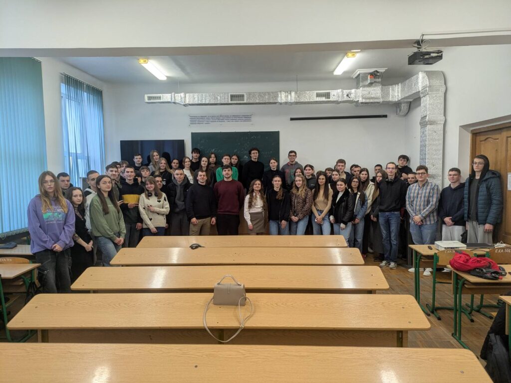 People in a large room