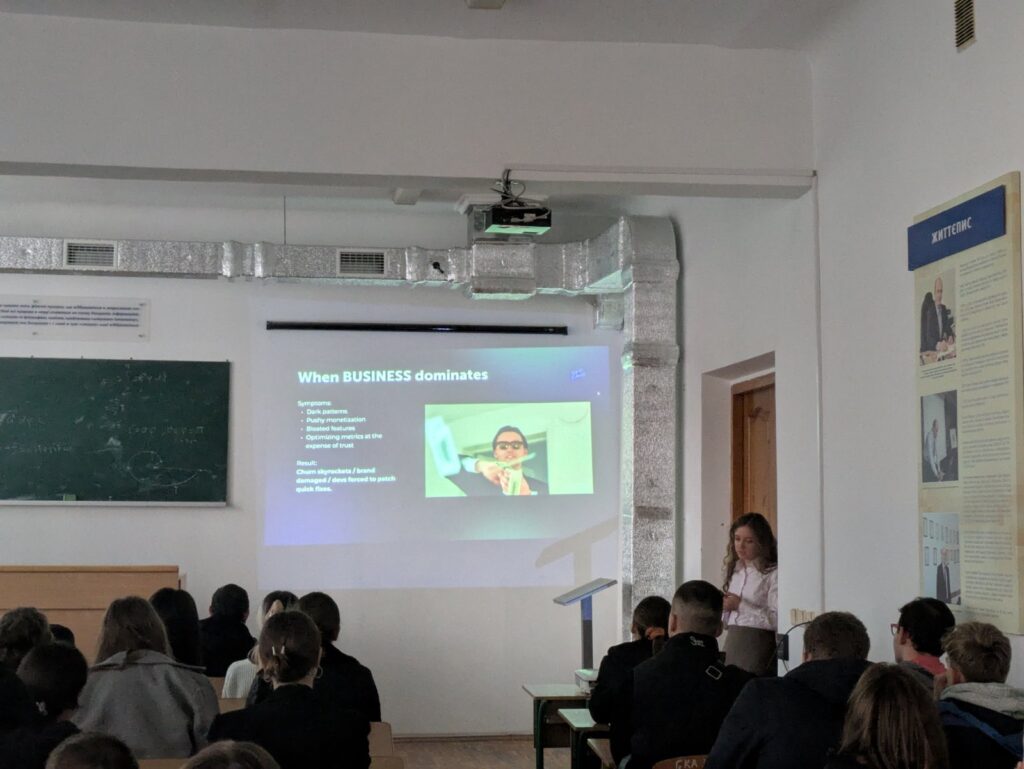 People in a large room