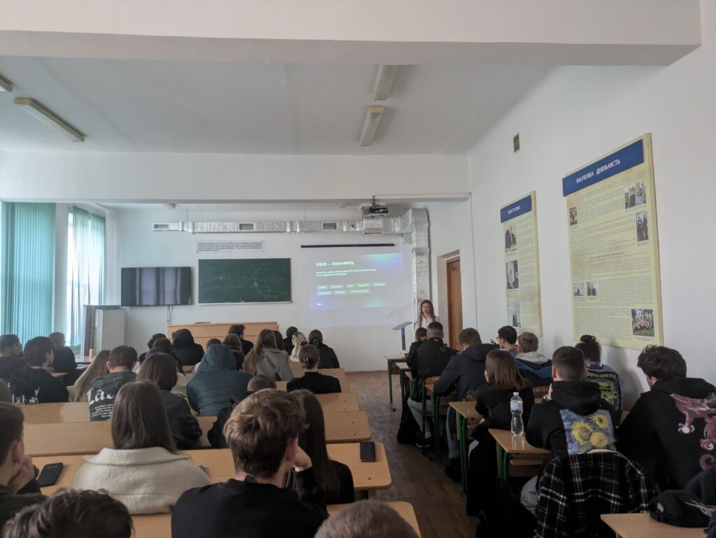 People in a large room