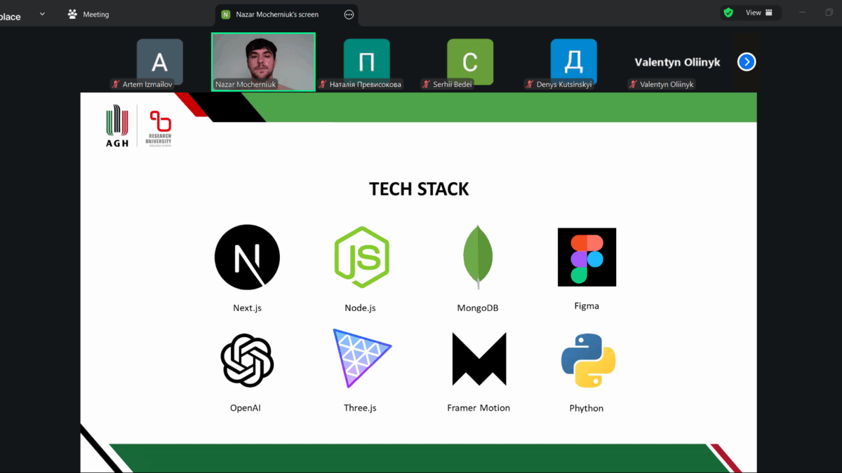 Screenshot of the presentation